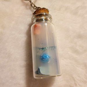 Good Fortune in life blue ocean jar keychain